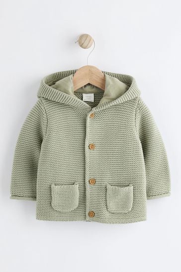 Sage Green Baby Knitted Cardigan (0mths-2yrs)