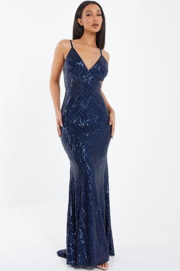 Quiz royal blue maxi dress top