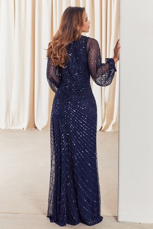 sistaglam navy maxi dress