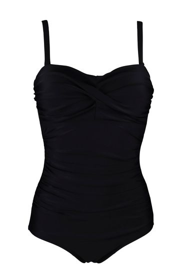 Buy Pour Moi Black Santa Monica Removable Straps Tummy Control Swimsuit from Next Luxembourg