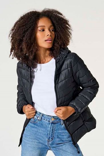 Lightweight padded hooded jacket sales