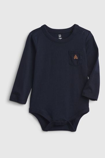 Gap Navy Blue Long Sleeve Baby Bodysuit