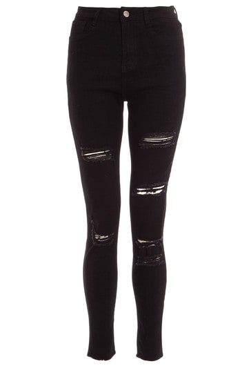 Buy Quiz Black Ripped Skinny Jeans from Next Luxembourg
