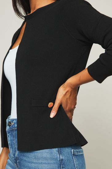Short black cardigan top