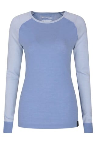 Mountain Warehouse Blue Merino Womens Long Sleeved Thermal Top