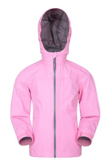 Mountain Warehouse Pink Print Torrent Kids Waterproof Jacket