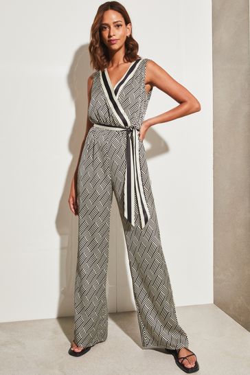 Lipsy black and white jumpsuit hotsell