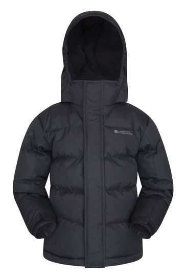 Mountain Warehouse Black Snow Kids Water-Resistant Padded Jacket