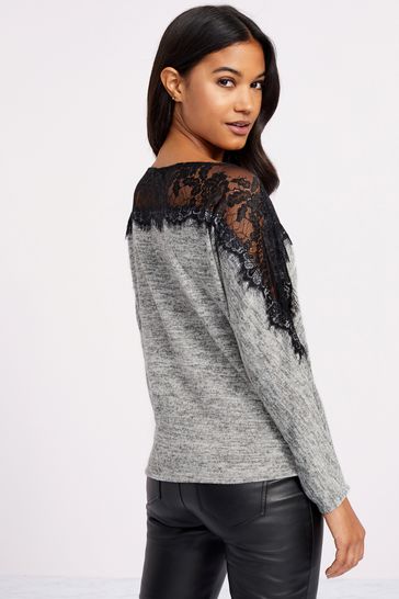 Buy Lipsy Eyelash Lace Slash Neck Top From Next Gibraltar