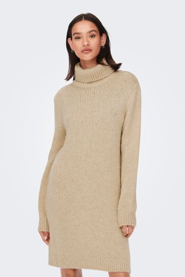 JDY Stone Cosy Knitted Roll Neck Dress