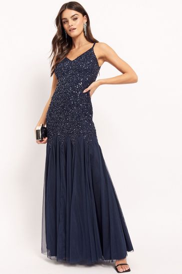 Maya petite fishtail maxi dress store