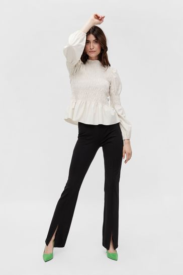 GLADLY Flared Women Yellow, White Trousers - Buy GLADLY Flared Women  Yellow, White Trousers Online at Best Prices in India | Flipkart.com