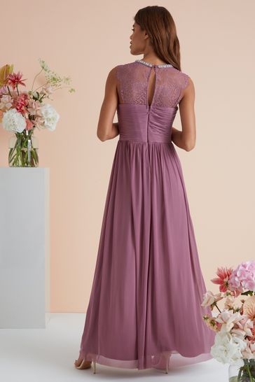 Lipsy elsa mesh maxi cheap dress with lace sleeve