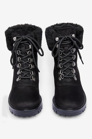 hiker boots with fur