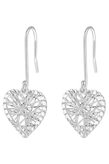 Diamond cut on sale silver earrings