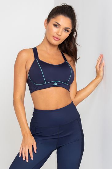 Pour Moi Navy Blue Energy Empower U/W Lightly Padded Convertible Sports Bra