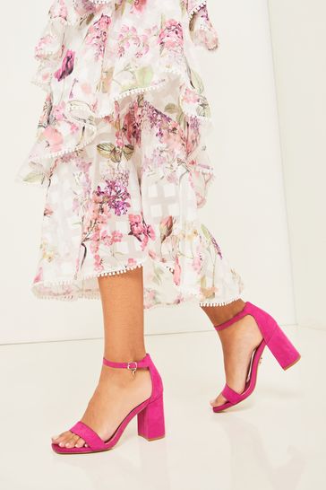Buy Lipsy Hot Pink Wide FIt Block Mid Heeled Sandal from Next Denmark