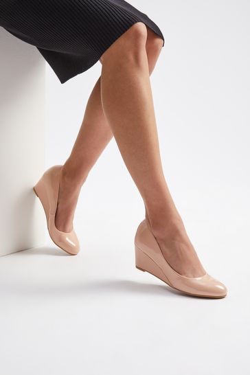 Friends Like These Nude Patent Wide FIt Patent Wedge Court