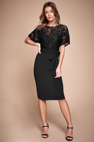lipsy lace embroidered bodycon dress