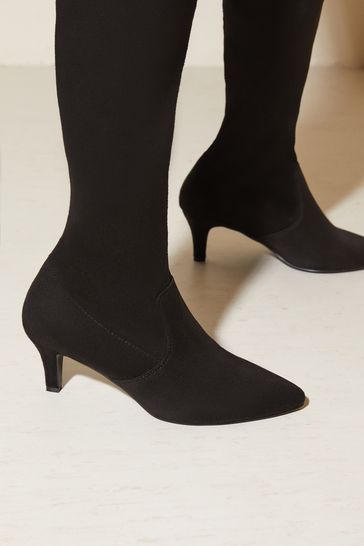 Kitten heel sock boots black discount