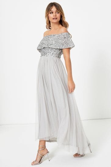 lipsy maya print bardot dress