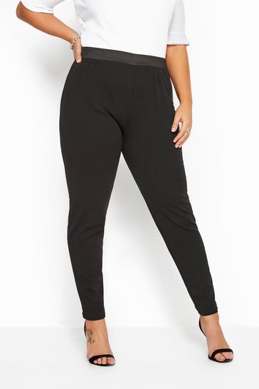 Yours Curve Black 29 inch Tapered Trousers