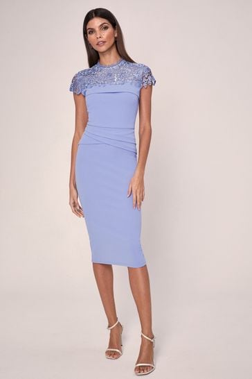 Lipsy lace pleated bodycon dress online