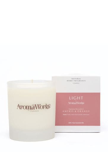 AromaWorks Clear Light Range - Amyris and Orange 30cl Scented  Candle