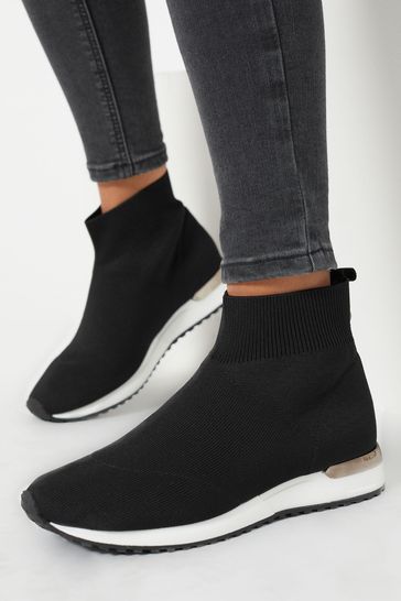 black sock trainers