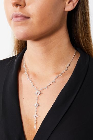 Lipsy Jewellery Silver Celestial Y Drop Necklace