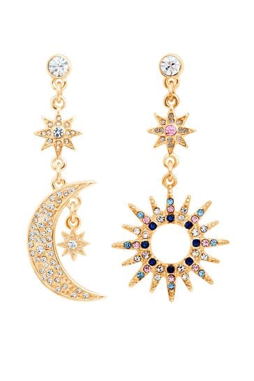 Lipsy Jewellery Gold Celestial Coloured Starburst Earring
