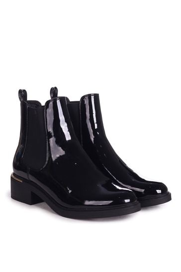 Black patent on sale chelsea boots ladies