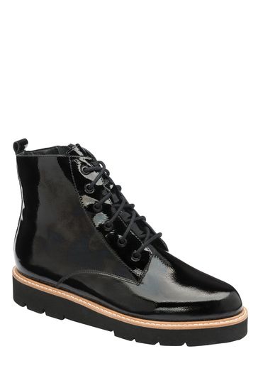 Ravel Black Patent Leather Ankle Boot