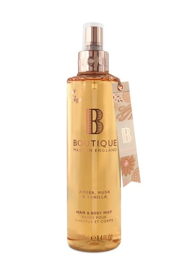 Boutique Amber, Musk & Vanilla Hair & Body Mist 250ml from The English Bathing Company