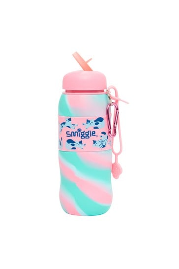 Smiggle Pink Cat Illusion Silicone Roll Bottle