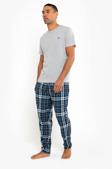 Threadbare Light Grey Check Pyjama Set