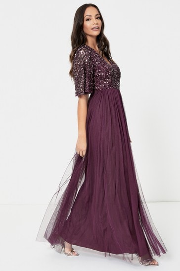 Buy Maya V Neck Delicate Flutter Sleeve 