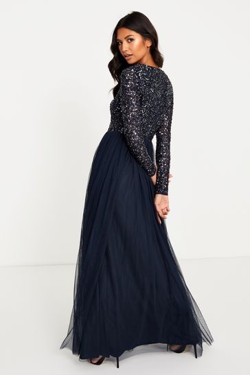 Maya long hotsell sleeve sequin dress