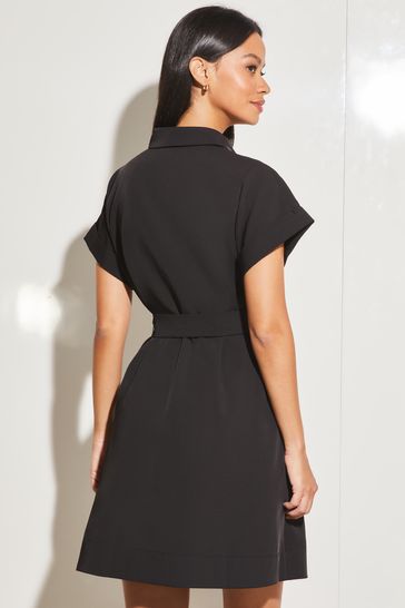 Black mini dress short sleeve sales