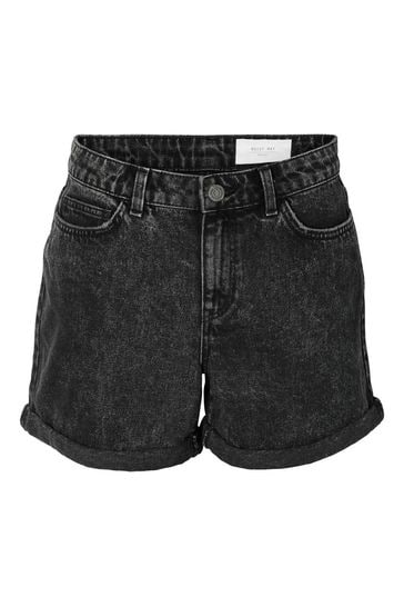 Buy NOISY MAY washed black distressed High Waist Mom Shorts from