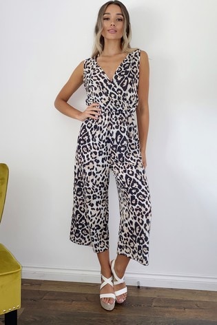 quiz leopard print jumpsuit