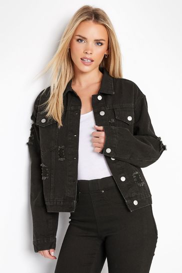 Black petite hot sale denim jacket
