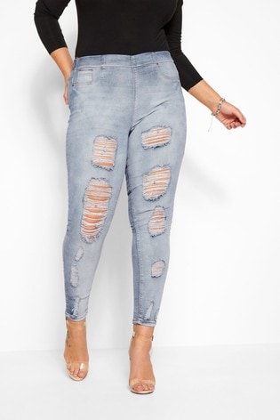 Modelo Torn Ripped Jeans Distressed Denim Pants Black | Lazada PH
