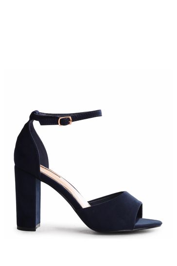 Blue suede open hot sale toe heels