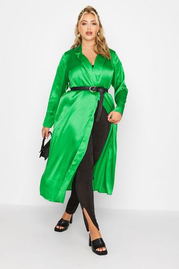 Yours Curve Green Limited Satin Duster