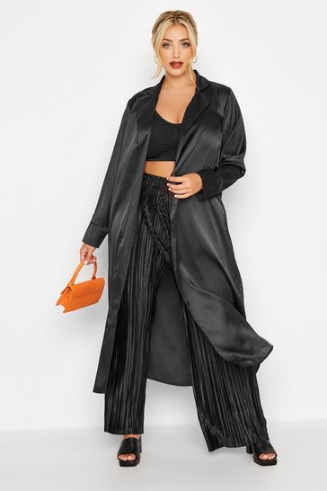 Yours Curve Black Limited Satin Duster
