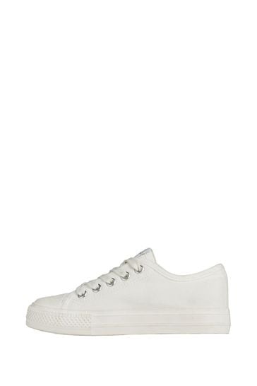 Buy Lipsy White Regular Fit Low Top Lace Up Canvas Trainer from Next Singapore