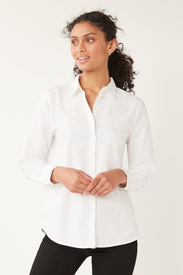Pieces White Classic Oxford Workwear Shirt
