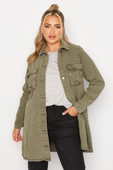 Longline discount denim coat
