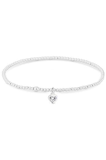 Buy Sparkling Checkered Heart Sterling Silver Pull Chain Bracelet by  Mannash™ Jewellery